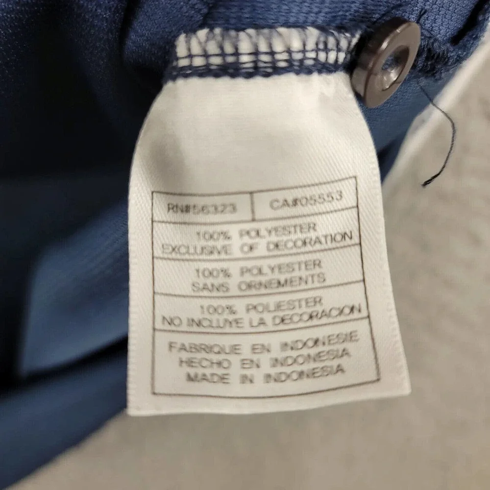 Nike Shirt Mens XL Blue Nike FitDry Raglan Sleeve Polo Casual Golf Outdoors Team